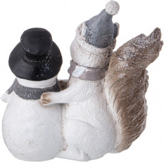 Статуэтка «Белка со снеговиком» - Фото 1
