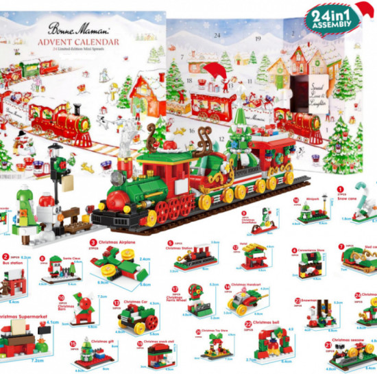 Адвент-календарь новогодний с конструктором