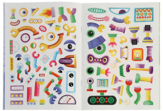 Книжка с наклейками «Роботы»