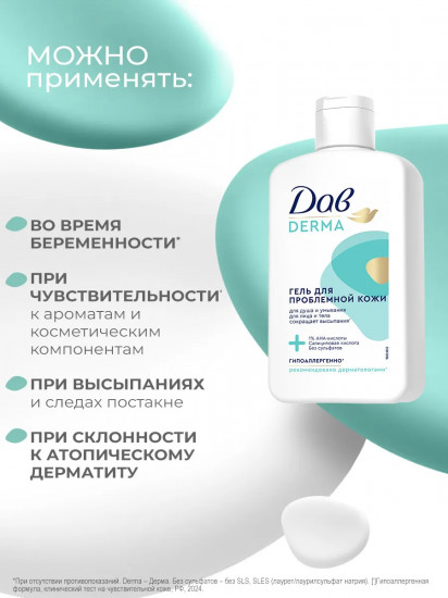 Гель для душа и умывания лица очищающий для проблемной кожи