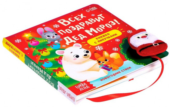Книжка с липучками «Всех поздравит Дед Мороз!»