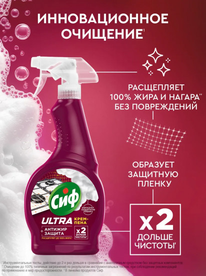 Крем-пена чистящая для кухни «Антжир и защита Ultra»