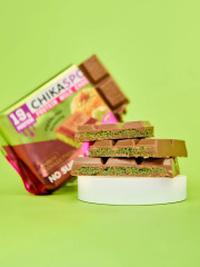 Протеиновый шоколад без сахара с фисташковой пастой и хрустящим тестом «Дубайский шоколад» - Фото 3