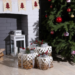 Фигура светодиодная «Белые плетёные подарки» - Фото 2