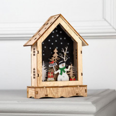 Фигура светодиодная «Дом со снеговиком» - Фото 1