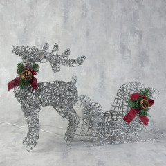 Фигура светодиодная «Олень с санями» - Фото 1