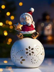 Фигура светодиодная «Снеговик на шаре» - Фото 1