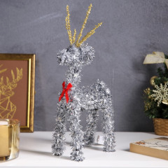 Фигура светодиодная из мишуры «Олень серебристый» - Фото 1