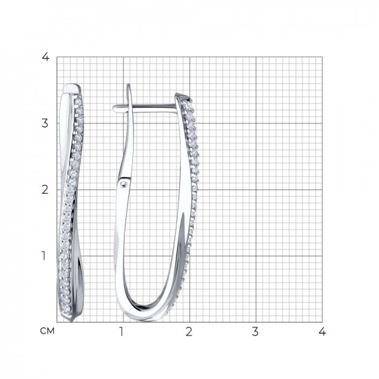 Серьги из серебра с фианитами