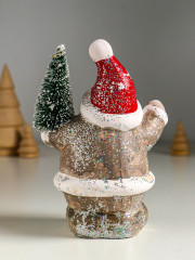 Фигурка светящаяся «Дед Мороз в серебристой шубке с ёлочкой» - Фото 3