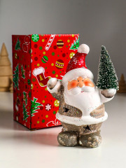 Фигурка светящаяся «Дед Мороз в серебристой шубке с ёлочкой» - Фото 5