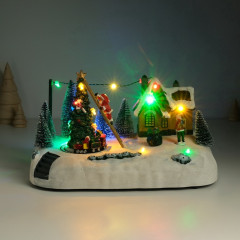 Фигурка светящаяся «Дед Мороз украшает ёлочку» - Фото 1