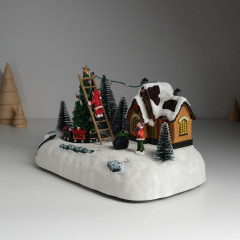 Фигурка светящаяся «Дед Мороз украшает ёлочку» - Фото 4