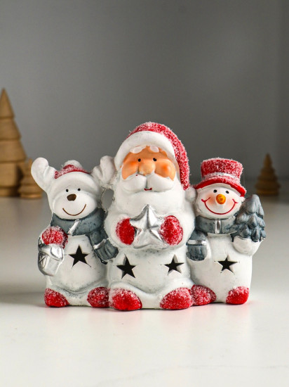 Фигурка светящаяся «Дед Мороз, снеговик и лосик»