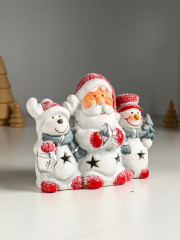 Фигурка светящаяся «Дед Мороз, снеговик и лосик» - Фото 2