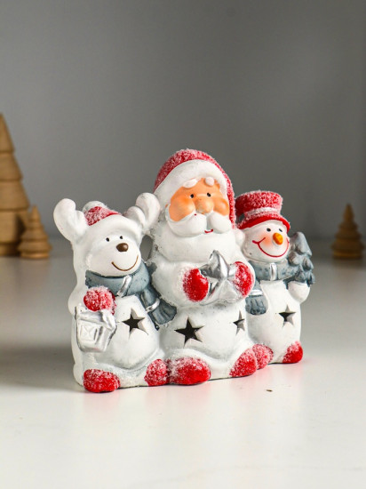 Фигурка светящаяся «Дед Мороз, снеговик и лосик»