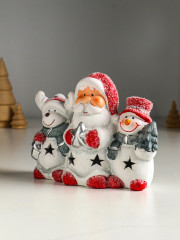 Фигурка светящаяся «Дед Мороз, снеговик и лосик» - Фото 4