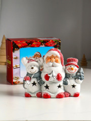 Фигурка светящаяся «Дед Мороз, снеговик и лосик» - Фото 5