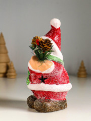 Фигурка светящаяся «Снеговик в красной шубке с еловой веточкой» - Фото 4