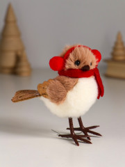 Фигурка «Птичка в наушниках и шарфике» - Фото 1