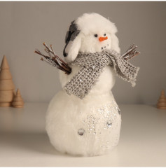 Фигурка «Снеговик в шапке-ушанке и шарфике» - Фото 2