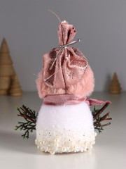 Фигурка «Снеговичок в розовом колпаке в бусинках» - Фото 2