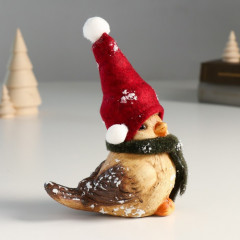 Фигурка «Воробышек в шапке-колпаке и шарфике» - Фото 1