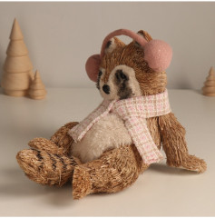 Фигурка новогодняя «Лежачий енот в наушниках» - Фото 4