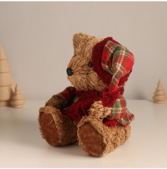 Фигурка новогодняя «Мишка в клетчатом костюме и колпаке» - Фото 4