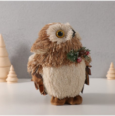 Фигурка новогодняя «Совёнок с шишкой и еловой веточкой на грудке» - Фото 2