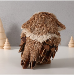 Фигурка новогодняя «Совёнок с шишкой и еловой веточкой на грудке» - Фото 3