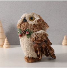 Фигурка новогодняя «Совёнок с шишкой и еловой веточкой на грудке» - Фото 4