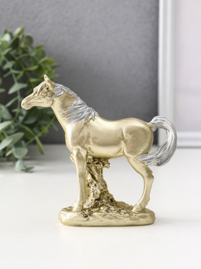 Фигурка «Лошадь золотистая с серебристой гривой»