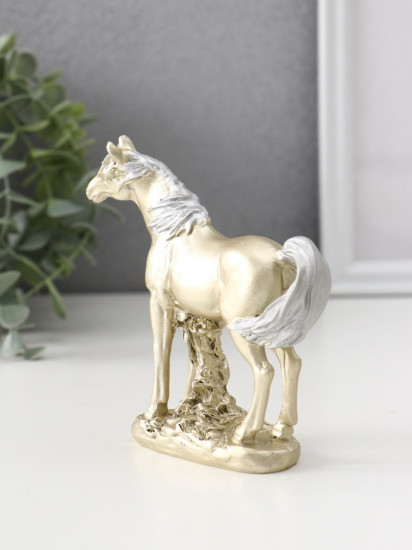 Фигурка «Лошадь золотистая с серебристой гривой»