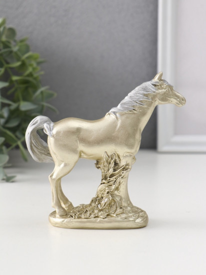 Фигурка «Лошадь золотистая с серебристой гривой»