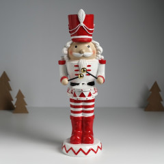 Фигурка «Щелкунчик с кудряшками в красно-белом мундире с барабаном» - Фото 1