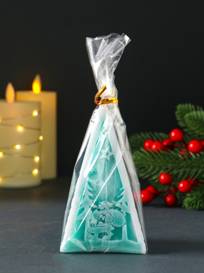 Свеча новогодняя пирамида «Дед Мороз»