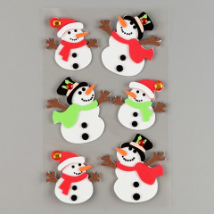 Набор наклеек новогодних «Снеговики» - Фото 2
