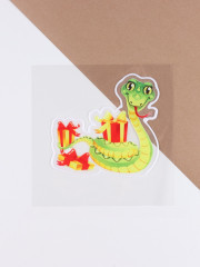 Наклейка на окна «Змея и подарки» - Фото 1