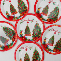 Тарелка новогодняя бумажная «Ёлка с подарками» - Фото 1