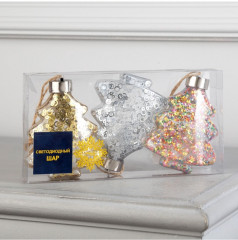 Набор игрушек елочных с подсветкой «Ёлочки» - Фото 5