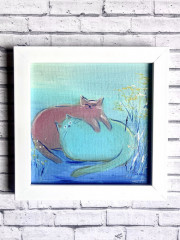 Картина маслом ручной работы «Уютное счастье» - Фото 3