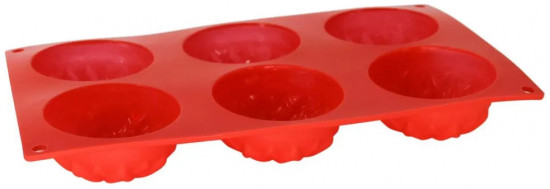 Силиконовая форма для выпечки на 6 кексов