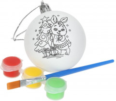 Роспись ёлочной игрушки «Зайчик» - Фото 1