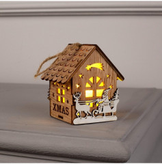 Игрушка ёлочная «Домик с Дедом Морозом на санках» - Фото 5