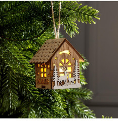 Игрушка ёлочная «Домик с оленями» - Фото 3