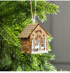 Игрушка ёлочная «Домик с оленями» - Фото 4