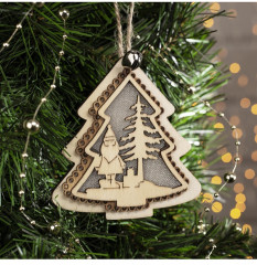 Игрушка ёлочная «Ёлочка с Дедом Морозом» - Фото 3