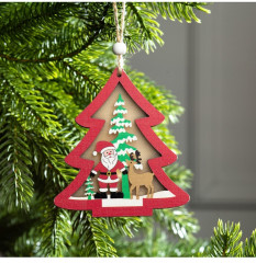 Игрушка ёлочная «Красная ёлочка с Дедом Морозом» - Фото 4