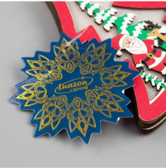 Игрушка ёлочная «Красная ёлочка с Дедом Морозом» - Фото 5